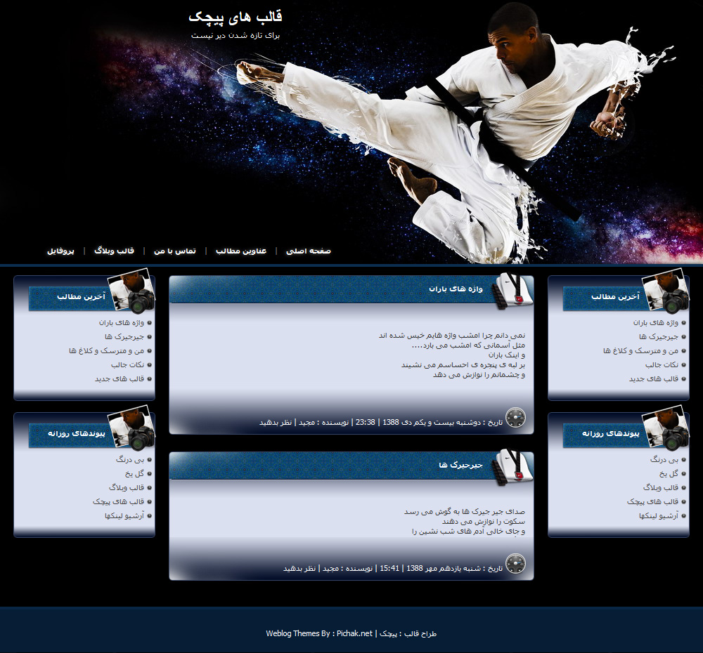 قالب وبلاگ کاراته